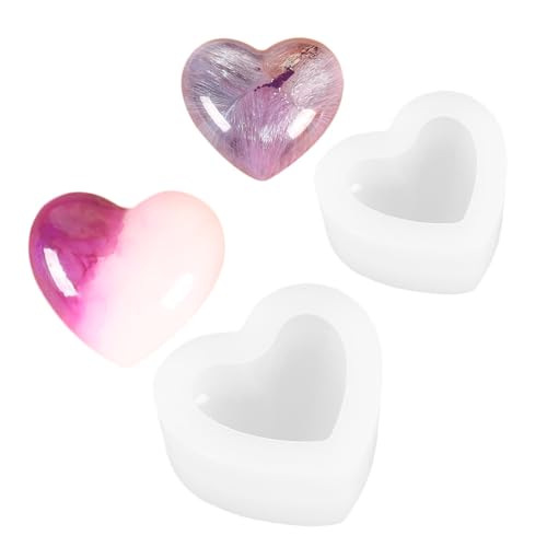 QHFlashbuy Kerzenformen 2 Stück Liebe Herzform Silikonform,Silikonform Kerzenhalter,3D Herz Silikon Seifenform für DIY Handgemachte Seifen-Fertigkeiten Tablett Dekoration von QHFlashbuy