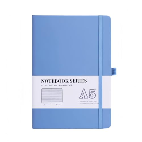 QHFlashbuy Klassisches Notizbuch,Dotted Journal Buch mit 200 Seiten,Leder Notizblock Hardcover und Elastischer Verschluss für Arbeit,Reisen A5(14.5 x 21cm) von QHFlashbuy