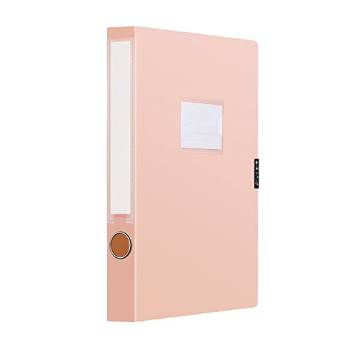 Amazon Marke -QHL Ordner DIN A4 Aktenordner 5.5 cm Rückenbreite Hell-Pink Ringbuch Büroordner PVC Dokumenten-Mappen von QHL