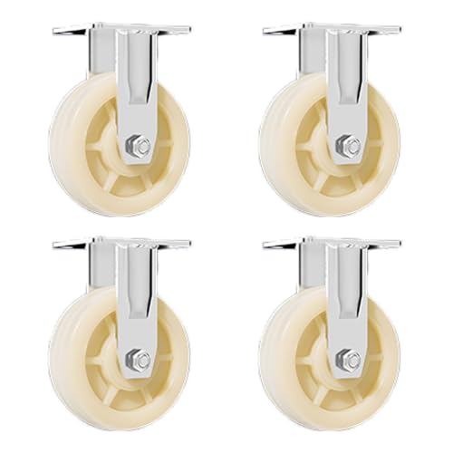 QHLMLL Lenkrollen, 4 Zoll, Hochleistungs-4er-Set, Industriequalität, für Möbelbeine, Industrie, Verdickte Halterung, robust und langlebig, sicherer (Festrad, 7 Zoll) von QHLMLL