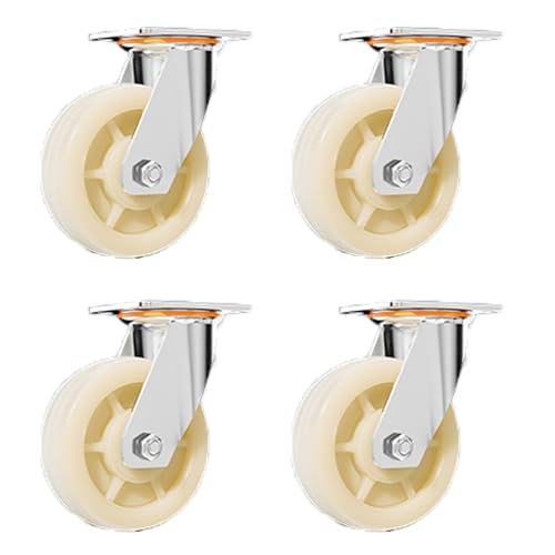 QHLMLL Lenkrollen, 4 Zoll, Hochleistungs-4er-Set, Industriequalität, für Möbelbeine, Industrie, Verdickte Halterung, robust und langlebig, sicherer (Lenkrad, 7 Zoll) von QHLMLL
