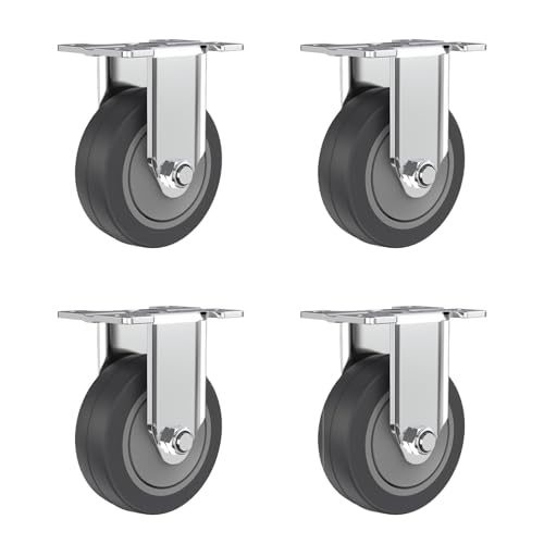 QHLMLL Lenkrollen, 4er-Set, Hochleistungs-4er-Set, Industriell mit Bremse, für Möbelbeine, Verwendet für Wagen, Möbelwerkbänke, Regale, Möbel (Festrad, 25 Zoll) von QHLMLL
