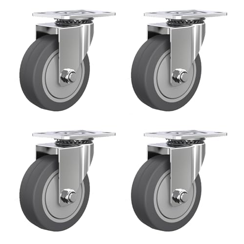 QHLMLL Lenkrollen, 4er-Set, Hochleistungs-4er-Set, Industriell mit Bremse, für Möbelbeine, Verwendet für Wagen, Möbelwerkbänke, Regale, Möbel (Universalrad, 6,56 Zoll) von QHLMLL