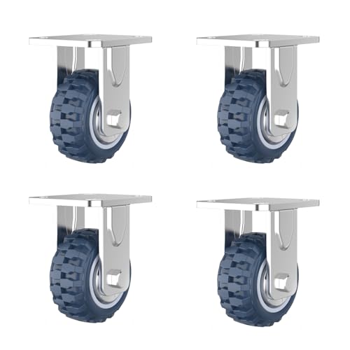 QHLMLL Lenkrollen, 6 Zoll, Lenkrollen, für Wagen, Schwerlast, für Möbelbeine, 4er-Set, mit Feststellfunktion, Schwerlast, Starke Tragwirkung (festes Rad, 5 Zoll) von QHLMLL