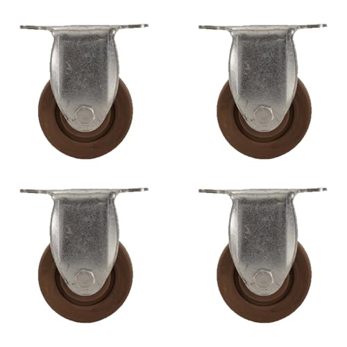 QHLMLL Lenkrollen, für Möbelbeine, für Metallregale, Rollensätze 4, Schwerlastrollen, Plattenlenkrollen mit Bremse, Industriequalität (Bockrolle, 5 Zoll) von QHLMLL