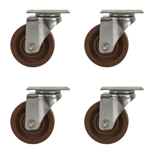 QHLMLL Lenkrollen, für Möbelbeine, für Metallregale, Rollensätze 4, Schwerlastrollen, Plattenlenkrollen mit Bremse, Industriequalität (Universalrad, 5 Zoll) von QHLMLL