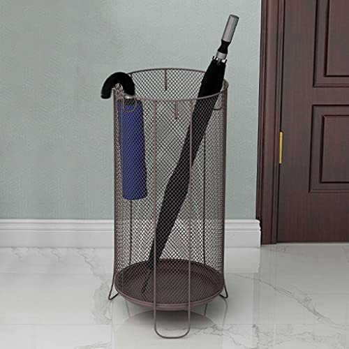 QHLMLL Schirmständer aus Metallgeflecht, runder Schirmhalter für den Eingangsbereich, moderner Schirmständer für den Innenbereich mit festen Haken, für Spazierstöcke, Taschenschirme, Geschenkpapie von QHLMLL