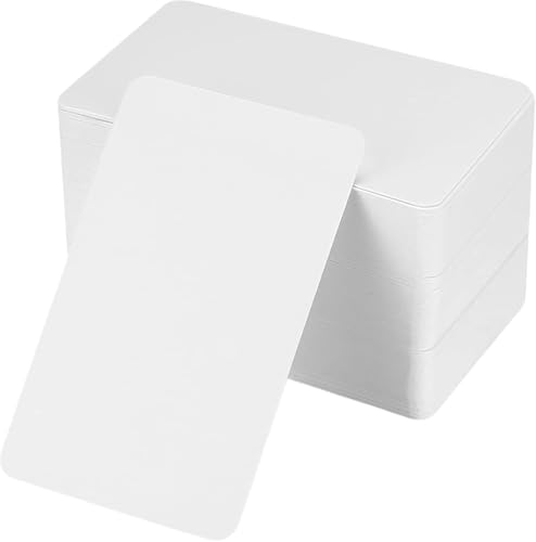 250 Blätter Karteikarten Blanko 350g/m², 8.5 x 5.5cm Blanko Papier Karten, Moderationskarten,Visitenkarten,Flash Cards,Kraftpapier Karten zum Selbstgestalten für DIY Schule Büro Vokabel Lernen, Weißes von QHSXMQ