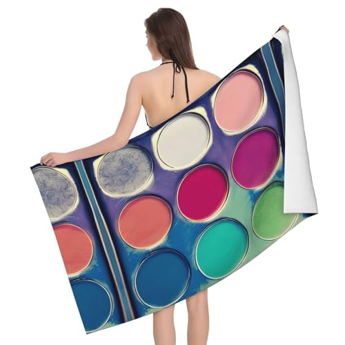 QHZLY Saugfähiges, rundes Badetuch mit Farbpalette, weich, flauschig, schnelltrocknend und atmungsaktiv für Reisen, Strand QHZLY Saugfähiges, rundes Badetuch mit Farbpalette, weich, flauschig, schnelltrocknend und atmungsaktiv für Reisen, Strand von QHZLY