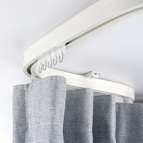 Gardinenschiene Vorhangschiene Vorhangschienensyst Weißes Biegsames Vorhangschienensystem Für Büro/Haus, Metall-Gardinenschiene Für Decken- Oder Wandmontage, Duschabtrennungsschienen-Set Mit Endkappe( Gardinenschiene Vorhangschiene Vorhangschienensyst Weißes Biegsames Vorhangschienensystem Für Büro/Haus, Metall-Gardinenschiene Für Decken- Oder Wandmontage, Duschabtrennungsschienen-Set Mit Endkappe( von QHZYMX