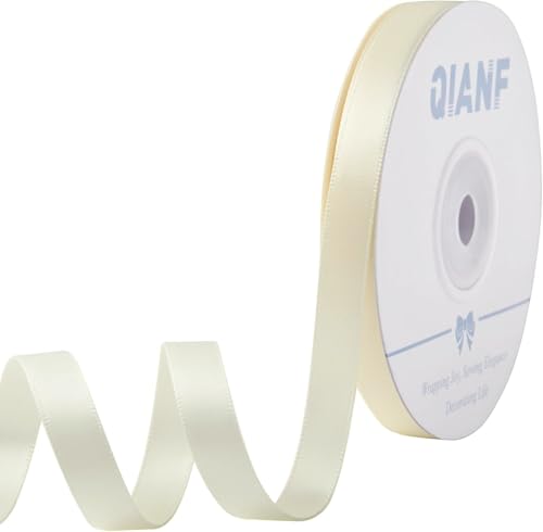 QIANF Cremefarbenes Satinband für Geschenkverpackungen, Haarschleifen, Stuhlschärpe, Valentinstag, Hochzeit, Geburtstag, Party, Einladung, Dekorationen, Blumenhandwerk, Nähen, 22,7 m QIANF Cremefarbenes Satinband für Geschenkverpackungen, Haarschleifen, Stuhlschärpe, Valentinstag, Hochzeit, Geburtstag, Party, Einladung, Dekorationen, Blumenhandwerk, Nähen, 22,7 m von QIANF