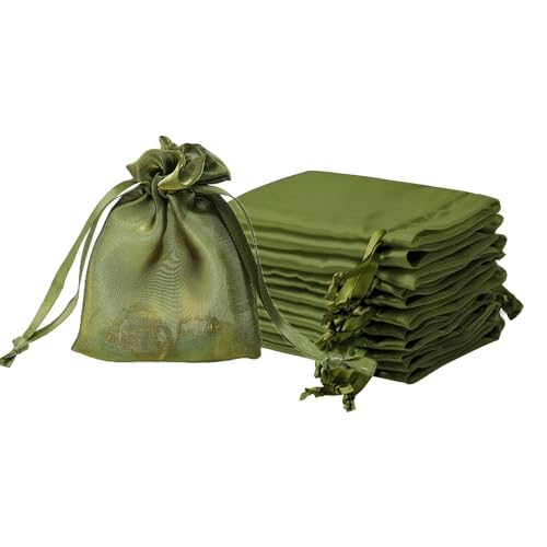 QIANF Kleine Organzabeutel, 7,6 x 10,2 cm, Moosgrün, mit Kordelzug, Mini-Netz-Geschenkbeutel, Schmuckbeutel für Süßigkeiten, Brautparty, Party, Gastgeschenk, Babyparty, Weihnachten, 20 Stück QIANF Kleine Organzabeutel, 7,6 x 10,2 cm, Moosgrün, mit Kordelzug, Mini-Netz-Geschenkbeutel, Schmuckbeutel für Süßigkeiten, Brautparty, Party, Gastgeschenk, Babyparty, Weihnachten, 20 Stück von QIANF