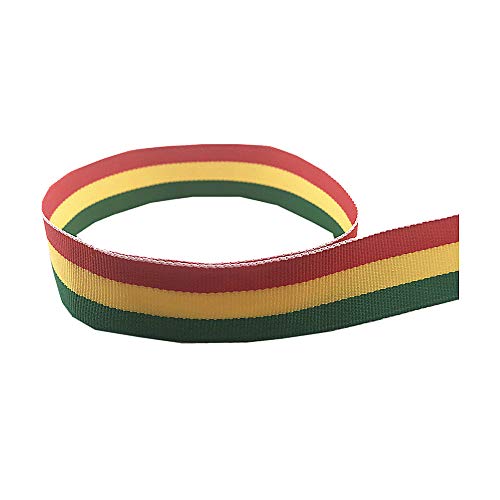 QIANF Ripsband, gestreift, Rot/Gelb/Grün – 0,9 cm, 22,7 m (mehrere Breiten und Farben erhältlich) von QIANF