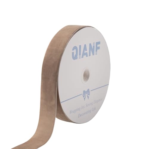 QIANF Samtband im Vintage-Kamel-Stil, Weihnachtsband, für Geschenkverpackungen, Basteln, Weihnachtsbaumschmuck, Girlande, Dekorationen, 3,8 cm x 22,8 m QIANF Samtband im Vintage-Kamel-Stil, Weihnachtsband, für Geschenkverpackungen, Basteln, Weihnachtsbaumschmuck, Girlande, Dekorationen, 3,8 cm x 22,8 m von QIANF