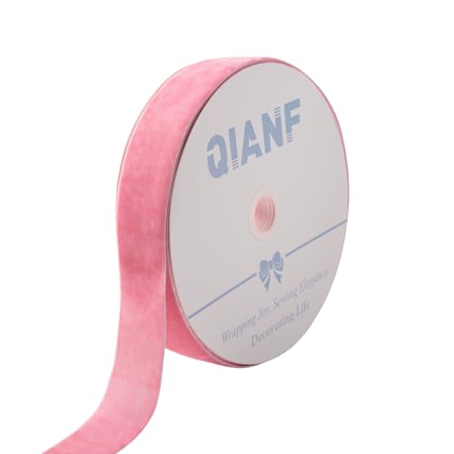 QIANF Samtband im Vintage-Stil, Pfirsichrosa, für Geschenkverpackungen, Basteln, Weihnachtsbaumschmuck, Girlande, Dekorationen, 3,8 cm x 22,8 m QIANF Samtband im Vintage-Stil, Pfirsichrosa, für Geschenkverpackungen, Basteln, Weihnachtsbaumschmuck, Girlande, Dekorationen, 3,8 cm x 22,8 m von QIANF