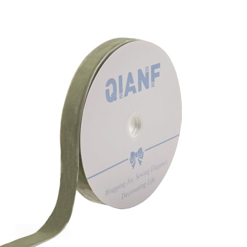 QIANF Samtband im Vintage-Stil, Salbeigrün, 2,5 cm x 22,7 m, Weihnachtsband für Geschenkverpackungen, Basteln, Weihnachtsbaumschmuck, Girlande, Dekorationen QIANF Samtband im Vintage-Stil, Salbeigrün, 2,5 cm x 22,7 m, Weihnachtsband für Geschenkverpackungen, Basteln, Weihnachtsbaumschmuck, Girlande, Dekorationen von QIANF