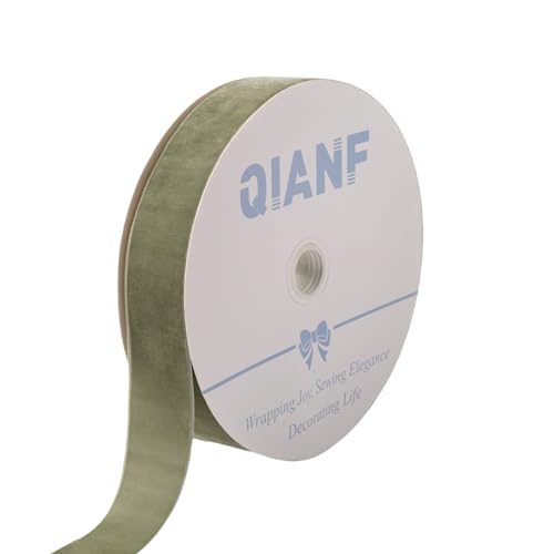 QIANF Samtband im Vintage-Stil, Salbeigrün für Geschenkverpackungen, Basteln, Weihnachtsbaumschmuck, Girlande, Dekorationen, 3,8 cm x 22,8 m QIANF Samtband im Vintage-Stil, Salbeigrün für Geschenkverpackungen, Basteln, Weihnachtsbaumschmuck, Girlande, Dekorationen, 3,8 cm x 22,8 m von QIANF