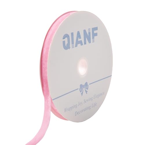 QIANF Samtband im Vintage-Stil, für Geschenkverpackungen, Basteln, Weihnachtsbaumschmuck, Girlande, Dekorationen, 1,6 cm x 22,7 m von QIANF