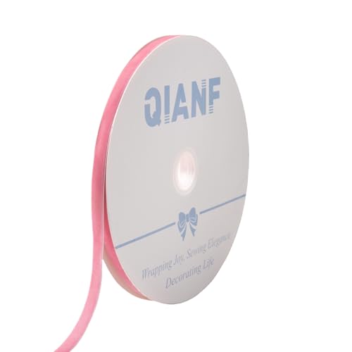 QIANF Samtband im Vintage-Stil, pfirsichfarben, 0,9 cm x 22,7 m, Weihnachtsband für Geschenkverpackungen, Basteln, Weihnachtsbaumschmuck, Girlande, Dekorationen QIANF Samtband im Vintage-Stil, pfirsichfarben, 0,9 cm x 22,7 m, Weihnachtsband für Geschenkverpackungen, Basteln, Weihnachtsbaumschmuck, Girlande, Dekorationen von QIANF
