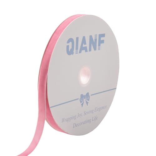 QIANF Samtband im Vintage-Stil, pfirsichrosa, 1,6 cm x 22,7 m, Weihnachtsband für Geschenkverpackungen, Basteln, Weihnachtsbaumschmuck, Girlande, Dekorationen QIANF Samtband im Vintage-Stil, pfirsichrosa, 1,6 cm x 22,7 m, Weihnachtsband für Geschenkverpackungen, Basteln, Weihnachtsbaumschmuck, Girlande, Dekorationen von QIANF