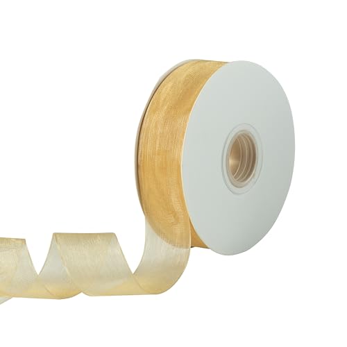 QIANF Transparentes Organzaband, 2,5 cm, 45,7 m, Tüllband für Hochzeitseinladungen, Brautblumensträuße, Geschenkverpackung, Babyparty, Weihnachtsbaumdekoration, Schleifen, DIY Handwerk QIANF Transparentes Organzaband, 2,5 cm, 45,7 m, Tüllband für Hochzeitseinladungen, Brautblumensträuße, Geschenkverpackung, Babyparty, Weihnachtsbaumdekoration, Schleifen, DIY Handwerk von QIANF