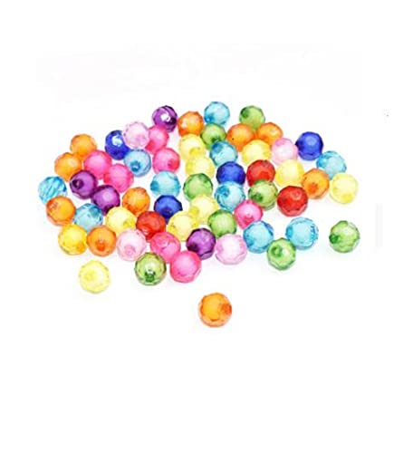 300 Stück gemischte facettierte Erdperlen aus Acryl, lose Abstandshalter für Schmuckherstellung, DIY-Armband, 8 mm QIANGHAN von QIANGHAN