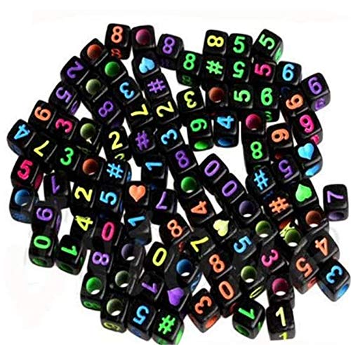 300 Stück gemischte schwarze Zahlenperlen, quadratisch, Acryl, DIY-Schmuckherstellung für Armband, Halskette, Zubehör QIANGHAN 300 Stück gemischte schwarze Zahlenperlen, quadratisch, Acryl, DIY-Schmuckherstellung für Armband, Halskette, Zubehör QIANGHAN von QIANGHAN
