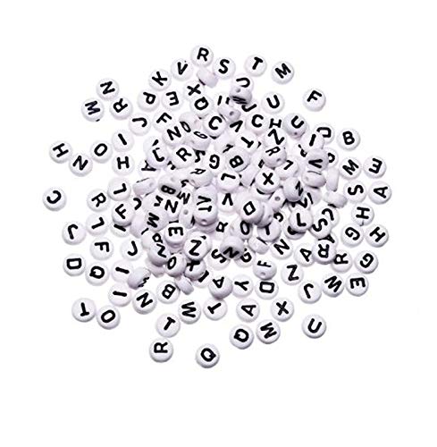 Acrylperlen, gemischte Buchstaben, rund, flach, Abstandshalter für Schmuckherstellung, handgefertigt, Armband, Halskette, 300 Stück QIANGHAN Acrylperlen, gemischte Buchstaben, rund, flach, Abstandshalter für Schmuckherstellung, handgefertigt, Armband, Halskette, 300 Stück QIANGHAN von QIANGHAN