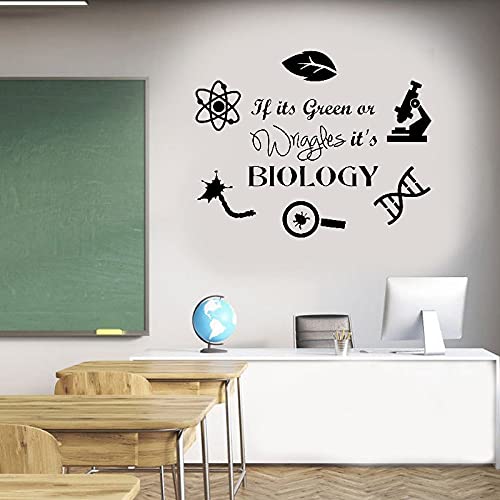 QIANGTOU Biologie Wandtattoo, Wissenschaft Wandtattoo, Klassenzimmer Schule Dekoration/Biologie Vinyl Aufkleber Lehrer Geschenk 68x54cm von QIANGTOU