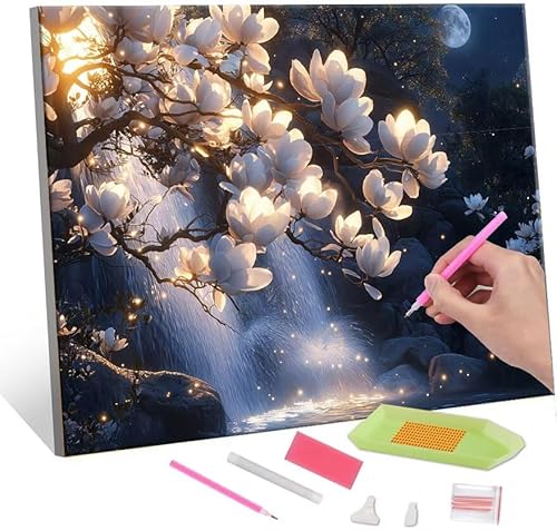 5D Diamond Painting Bilder, Diamant Painting Waterfall Flowers, Diamond Painting Set für Erwachsene Kinder, Komplettes DIY Diamond Art Malen Stickset, Kreuzstichbilder für Wohnkultur 70x90 cm k-714 5D Diamond Painting Bilder, Diamant Painting Waterfall Flowers, Diamond Painting Set für Erwachsene Kinder, Komplettes DIY Diamond Art Malen Stickset, Kreuzstichbilder für Wohnkultur 70x90 cm k-714 von QIANLUOO