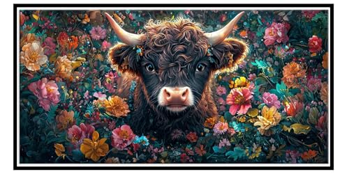 DIY Diamant Painting Tiere Rinder, Diamond Painting Erwachsene Groß xxl, 5D Diamant Malerei Kunst Bilder, Mosaikherstellung, Geeignet Als Geschenk, Zur Entspannung und Als Wanddeko 60x120cm t-138 DIY Diamant Painting Tiere Rinder, Diamond Painting Erwachsene Groß xxl, 5D Diamant Malerei Kunst Bilder, Mosaikherstellung, Geeignet Als Geschenk, Zur Entspannung und Als Wanddeko 60x120cm t-138 von QIANLUOO