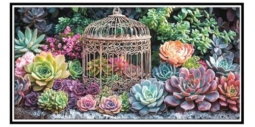 Diamond Painting Erwachsene Groß xxl, Diamant Painting Bilder Fleischpflanzen Vogelkäfig, 5D Diamant Malerei Set für Anfänger, DIY Mosaikherstellung Bastelset für Haus Wanddeko Geschenke 40x80cm Y-149 von QIANLUOO