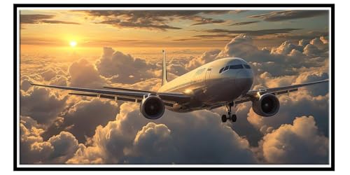 Diamond Painting Erwachsene Groß xxl, Diamant Painting Bilder Flugzeug, 5D Diamant Malerei Set für Anfänger, DIY Mosaikherstellung Bastelset für Haus Wanddeko, Geschenke für Frauen 90x180cm Y-152 von QIANLUOO