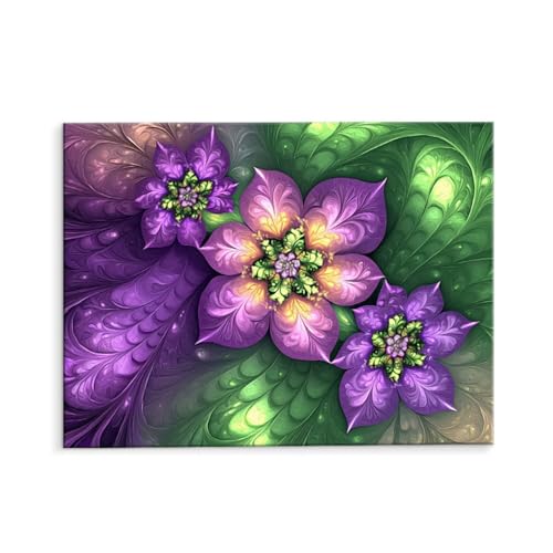 Malen Nach Zahlen Erwachsene Abstrakte Blumen, Malen Nach Zahlen Kits mit Pinseln und Acrylfarben, DIY Ölgemälde Set Malen Basteln Leinwand Anfänger, für Wanddeko, 70 x 90 cm (ungerahmt) y-106 von QIANLUOO