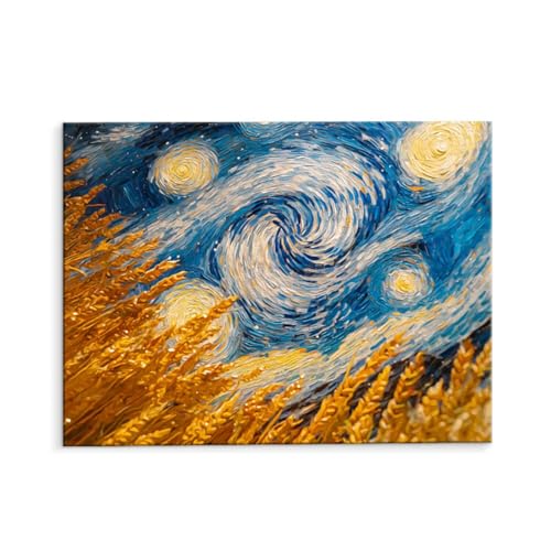 Malen Nach Zahlen Erwachsene Abstrakter Sternhimmel, Malen Nach Zahlen Kits mit Pinseln und Acrylfarben, DIY Ölgemälde Set Malen Basteln Leinwand Anfänger, für Wanddeko, 60 x 80 cm (ungerahmt) y-111 von QIANLUOO