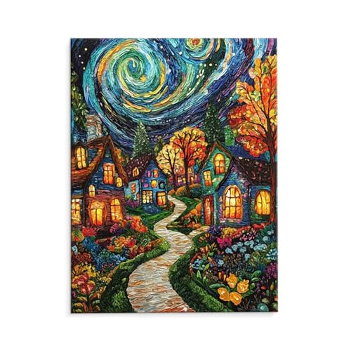 Malen Nach Zahlen Erwachsene Abstrakter Sternhimmel, Malen Nach Zahlen Kits mit Pinseln und Acrylfarben, DIY Ölgemälde Set Malen Basteln Leinwand Anfänger, für Wanddeko, 80 x 110 cm (ungerahmt) y-110 von QIANLUOO