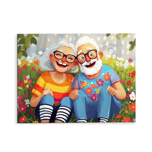 Malen Nach Zahlen Erwachsene Altes Paar, Malen Nach Zahlen Kits mit Pinseln und Acrylfarben, DIY Ölgemälde Set Malen Basteln Leinwand Anfänger, Als Geschenk für Wanddeko, 70 x 90 cm (ungerahmt) y-579 von QIANLUOO