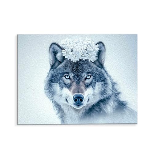 Malen Nach Zahlen Erwachsene Der Winter Wolf, Malen Nach Zahlen Kits mit Pinseln und Acrylfarben, DIY Ölgemälde Set Malen Basteln Leinwand Anfänger, für Wanddeko, 80 x 110 cm (ungerahmt) y-146 von QIANLUOO