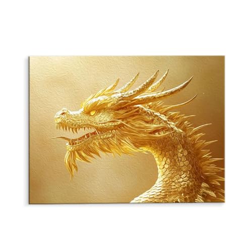 Malen Nach Zahlen Erwachsene Drachen, Malen Nach Zahlen Kits mit Pinseln und Acrylfarben, DIY Ölgemälde Set Malen Basteln Leinwand Anfänger, Als Geschenk für Wanddeko, 70 x 90 cm (ungerahmt) y-591 von QIANLUOO