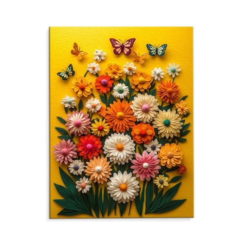 Malen Nach Zahlen Erwachsene Farbe Blumen, Malen Nach Zahlen Kits mit Pinseln und Acrylfarben, DIY Ölgemälde Set Malen Basteln Leinwand Anfänger, Als Geschenk für Wanddeko, 50 x 70 cm (ungerahmt) y-55 von QIANLUOO