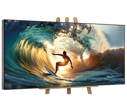 Malen Nach Zahlen Erwachsene Groß, Surfen DIY Ölgemälde-Kits auf Leinwand mit Pinseln und Acrylpigment, Anfänger Graffiti-Liebhaber, Bild für Heimdekoration, Geschenke, Ohne Rahmen, 25x50cm G-97 von QIANLUOO