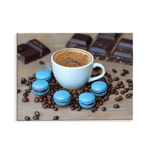 Malen Nach Zahlen Erwachsene Kaffee, Malen Nach Zahlen Kits mit Pinseln und Acrylfarben, DIY Ölgemälde Set Malen Basteln Leinwand Anfänger, Als Geschenk für Wanddeko, 80 x 110 cm (ungerahmt) y-507 von QIANLUOO