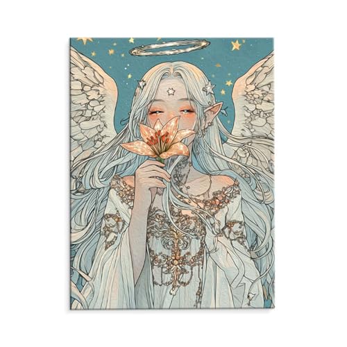 Malen Nach Zahlen Erwachsene Lilien Frau, Malen Nach Zahlen Kits mit Pinseln und Acrylfarben, DIY Ölgemälde Set Malen Basteln Leinwand Anfänger, Als Geschenk für Wanddeko, 60 x 80 cm (ungerahmt) y-35 von QIANLUOO