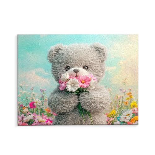Malen Nach Zahlen Erwachsene Niedlich Bär, Malen Nach Zahlen Kits mit Pinseln und Acrylfarben, DIY Ölgemälde Set Malen Basteln Leinwand Anfänger, Als Geschenk für Wanddeko, 70 x 90 cm (ungerahmt) y546 Malen Nach Zahlen Erwachsene Niedlich Bär, Malen Nach Zahlen Kits mit Pinseln und Acrylfarben, DIY Ölgemälde Set Malen Basteln Leinwand Anfänger, Als Geschenk für Wanddeko, 70 x 90 cm (ungerahmt) y546 von QIANLUOO
