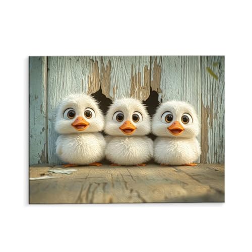 Malen Nach Zahlen Erwachsene Niedliche Ente, Malen Nach Zahlen Kits mit Pinseln und Acrylfarben, DIY Ölgemälde Set Malen Basteln Leinwand Anfänger, für Wohnzimmer Wanddeko 50 x 70 cm (ungerahmt) y-547 von QIANLUOO