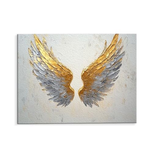 Malen Nach Zahlen Erwachsene Paint by Numbers Adults DIY Ölgemälde Leinwand Set mit 3 Pinsel und Acrylfarben für Home Weihnachten Deko Geburtstag Geschenk - 50 x 70 cm Ohne Rahmen (Flügel) t-100 von QIANLUOO