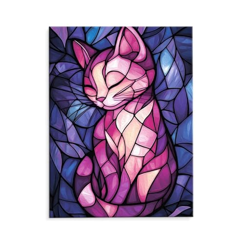 Malen Nach Zahlen Erwachsene Paint by Numbers Adults DIY Ölgemälde Leinwand Set mit 3 Pinsel und Acrylfarben für Home Weihnachten Deko Geburtstag Geschenk - 50 x 70 cm Ohne Rahmen (Katzen) t-620 von QIANLUOO