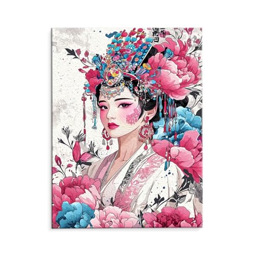 Malen Nach Zahlen Erwachsene Paint by Numbers Adults DIY Ölgemälde Leinwand Set mit 3 Pinsel und Acrylfarben für Home Weihnachten Deko Geburtstag Geschenk - 50 x 70 cm Ohne Rahmen (Schöne Frau) t-652 von QIANLUOO