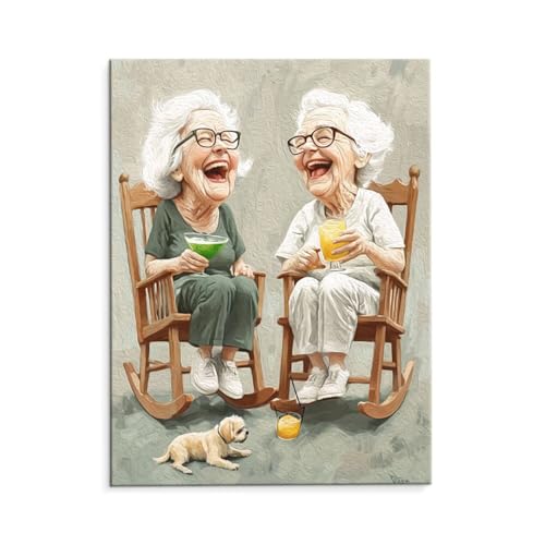 Malen Nach Zahlen Erwachsene Paint by Numbers Adults DIY Ölgemälde Leinwand Set mit 3 Pinsel und Acrylfarben für Home Weihnachten Deko Geburtstag Geschenk - 60 x 80 cm Ohne Rahmen (Alte Frau) t-580 von QIANLUOO