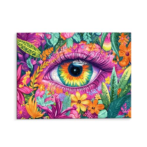 Malen Nach Zahlen Erwachsene Paint by Numbers Adults DIY Ölgemälde Leinwand Set mit 3 Pinsel und Acrylfarben für Home Weihnachten Deko Geburtstag Geschenk - 60 x 80 cm Ohne Rahmen (Farbe Augen) t-77 von QIANLUOO